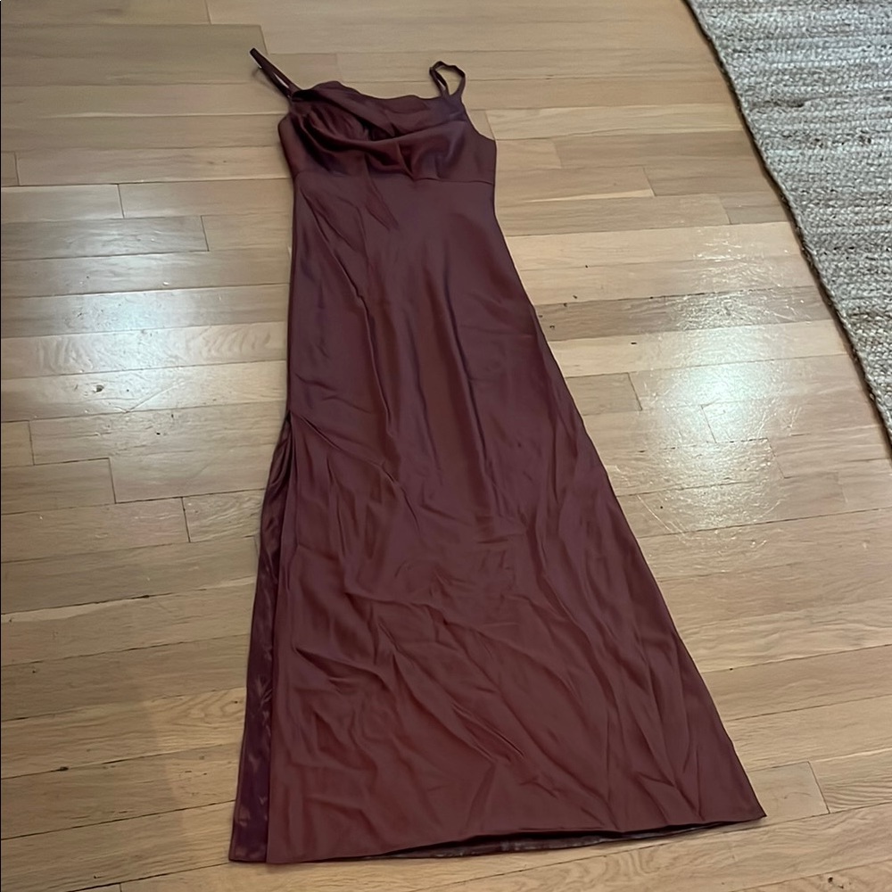 Revelry Red Maxi Slip Dress with Cowl Neck